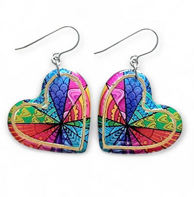 Heart Shape Rainbow Earrings | Kaleidoscope