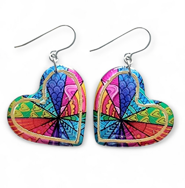 Heart Shape Rainbow Earrings | Kaleidoscope