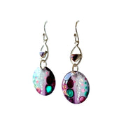 Sterling Silver Mulberry Turquoise Ivory Petite Circle Drop Earrings | Metallic Series