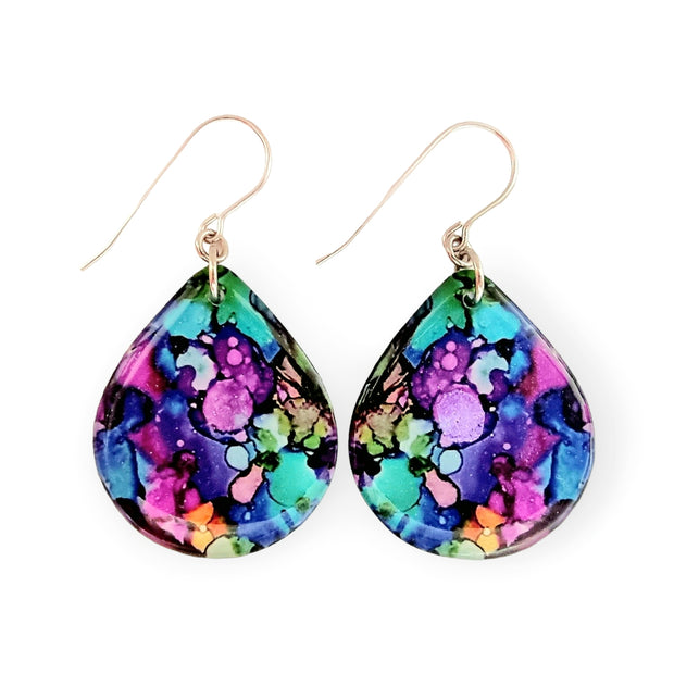 Rainbow Teardrop Earrings | Acid Drop II