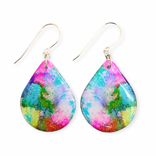 Teal Fuchsia Abstract Teardrop Earrings | CHOOSE STYLE