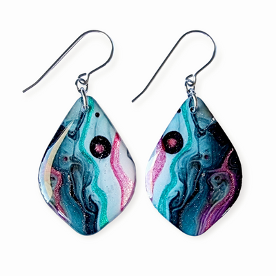 Mulberry Turquoise Diamond Shape Earrings II | Metallic Series