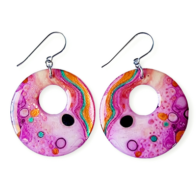 Mulberry Copper Donut Drop Earrings II | Metallic Series