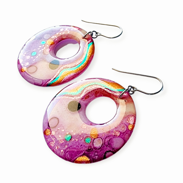 Mulberry Copper Donut Drop Earrings II | Metallic Series