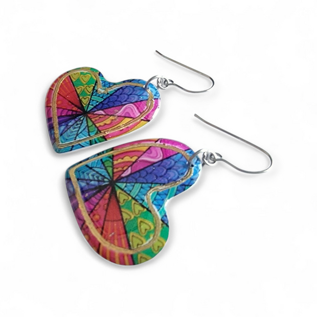 Heart Shape Rainbow Earrings | Kaleidoscope