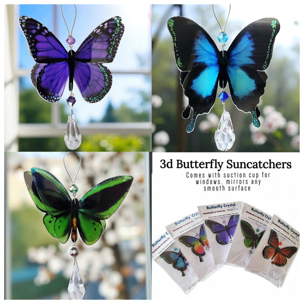 Butterfly Crystal Suncatcher - Green Birdwing