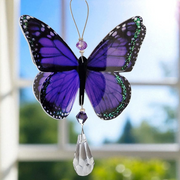Butterfly Crystal Suncatcher - Purple Monarch