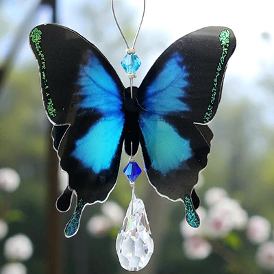 Butterfly Crystal Suncatcher - Blue Ulysses
