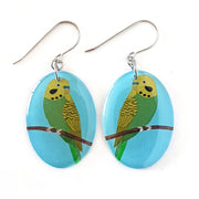 Oval Budgie Drop Earrings | CHOOSE COLOUR