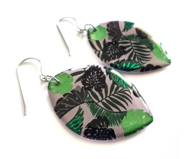 Green Leaf Drop Earrings | Flora